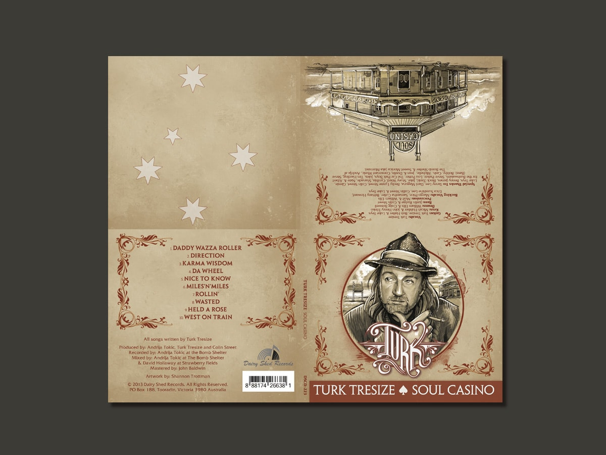 Turk Tresize - Soul Casino (physical cd art rework + barcode)