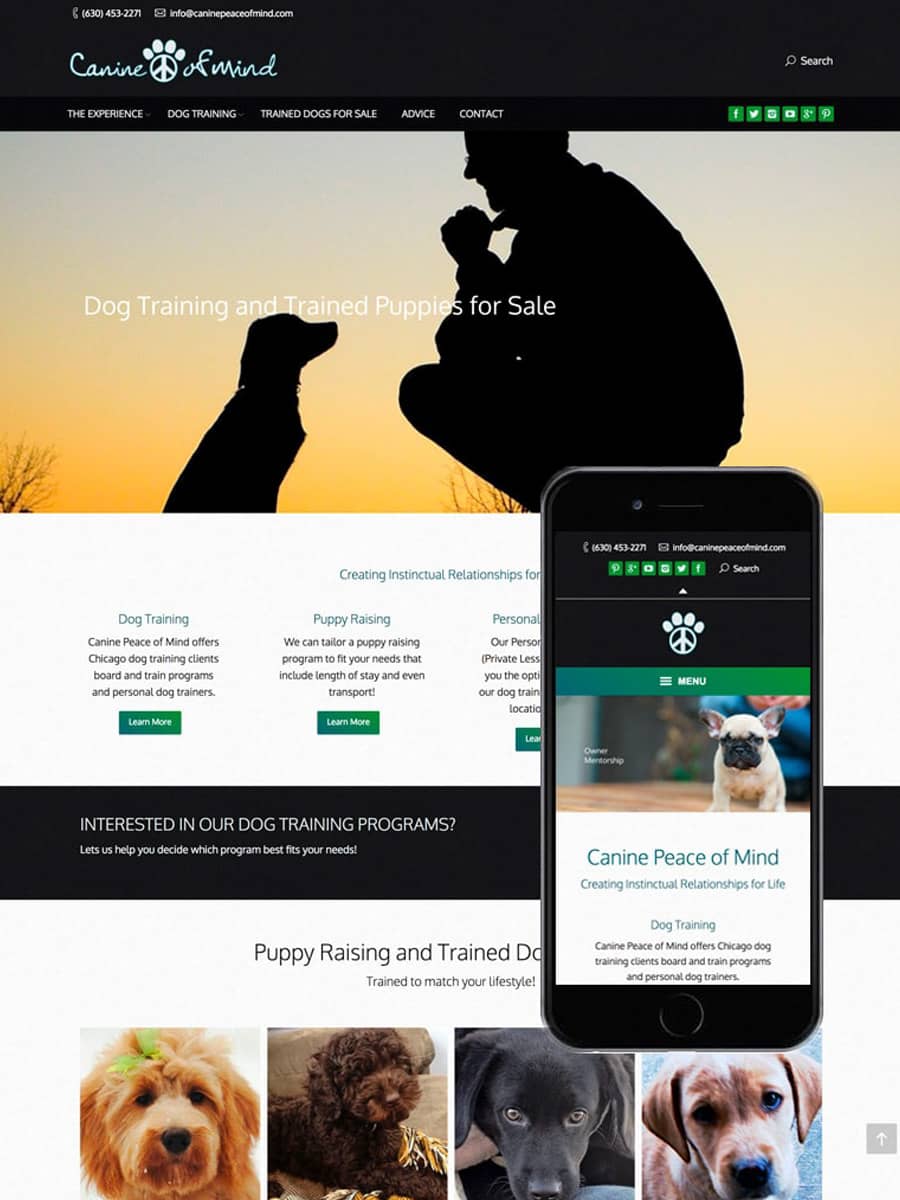 Canine Peace of Mind Web Design - Consonant Marketing