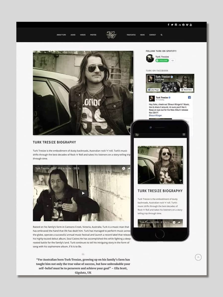 Turk Tresize Website Design